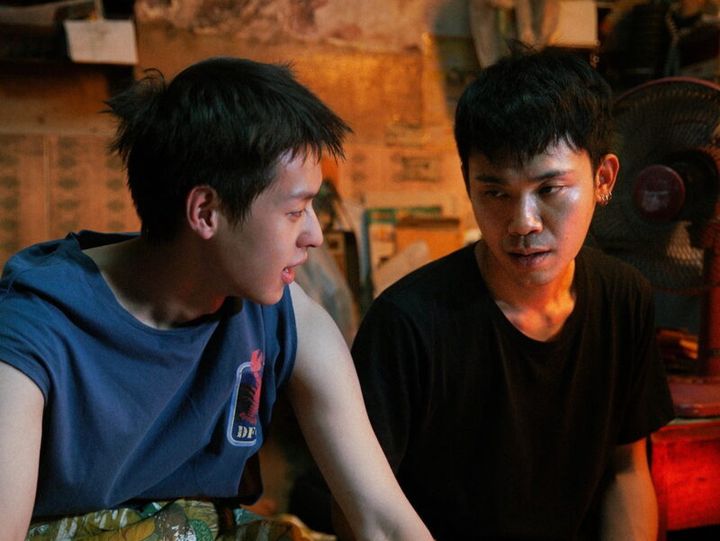 主演のビルキンとパット・ブーンニティパット監督（メイキング写真）