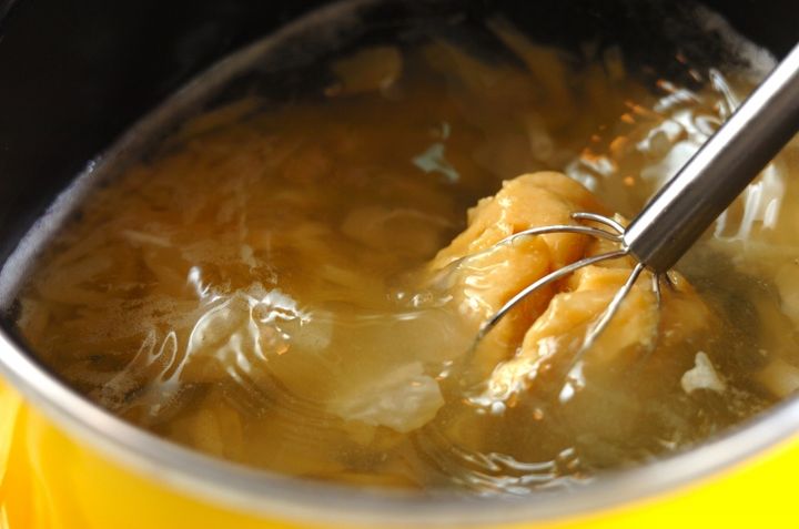 湯葉の白みそ汁の作り方2