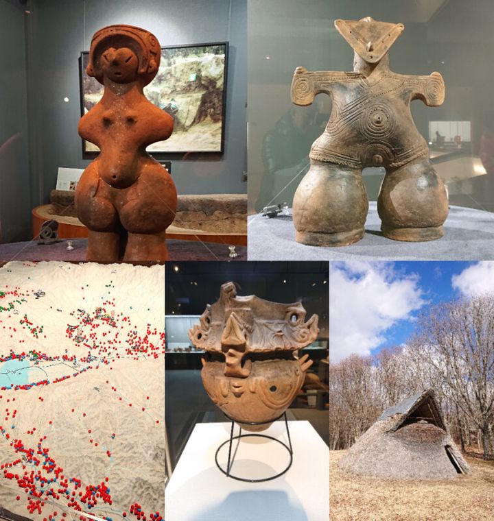 独特な立体装飾の縄文土器と２体の国宝「土偶」