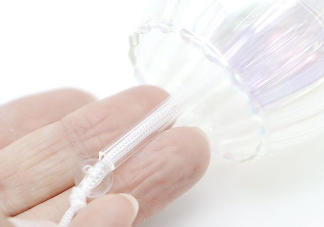 ダイソー ガラス風鈴（オーロラ、B） 短冊 あたる部分