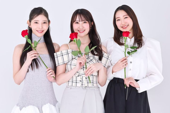 『バチェラー・ジャパン』シーズン6 参加者の（左から）石森美月季さん、辻本菜々子さん、小田美夢さん