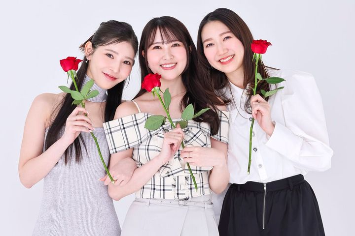 『バチェラー・ジャパン』シーズン6 参加者の（左から）石森美月季さん、辻本菜々子さん、小田美夢さん