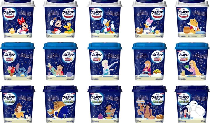 Disney - ぷりんヨーグルト ミッキー＆フレンズやプリンセス、スティッチなど全15種！明治