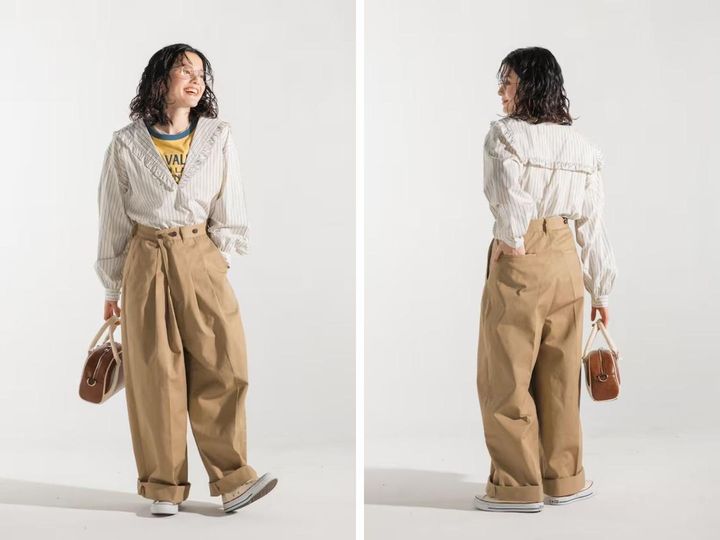 画像: 「別注 サスペンダー付き ビッグ2タックツイルパンツ」￥9,999 出典：フリークス ストア