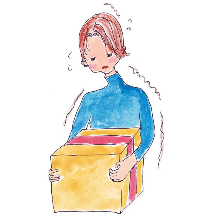 尿もれ対策法：重いものを持たないの図