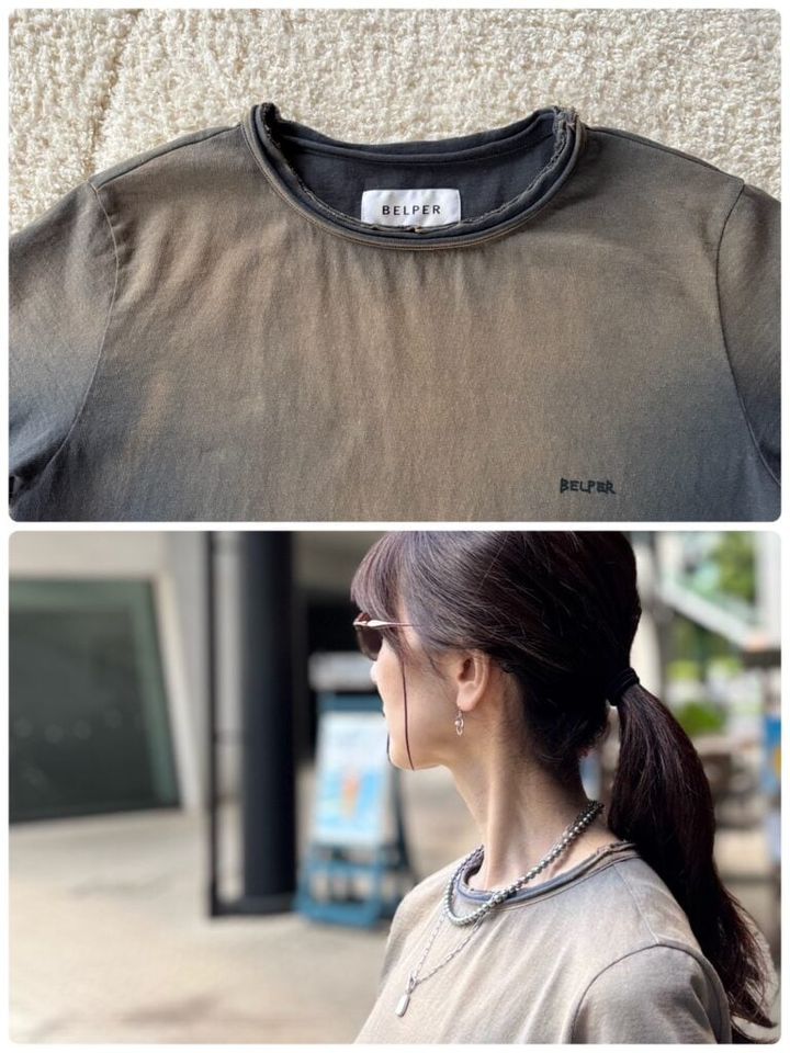 絶妙なグラデーションが目に留まり即買いしたのは BELPER(ベルパー) のブリーチTシャツ