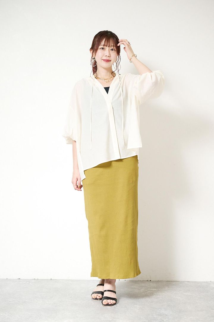 画像: 【GLOBAL WORK】airiプロデュース / マルチブラウス＆スカートセット¥8,990（フリーサイズ）※身長158㎝、33才 www.dot-st.com