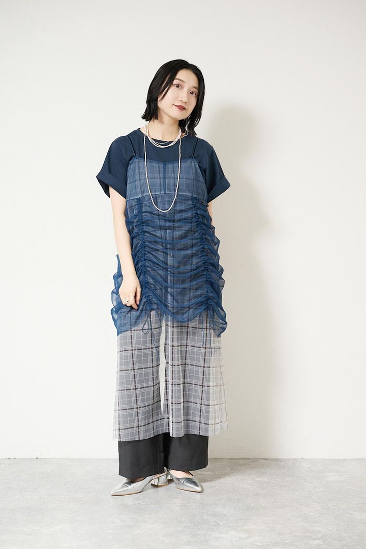 画像: 【GLOBAL WORK】遥プロデュース / カットソー＆チュールワンピセット¥8,990 ※身長156㎝ 28才 www.dot-st.com