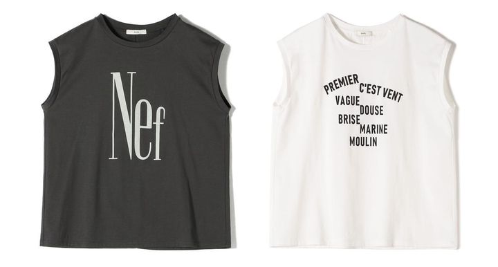 画像: 「プラチナ ヴェール フレンチ スリーブ TEE」各￥7,700 出典：シップス