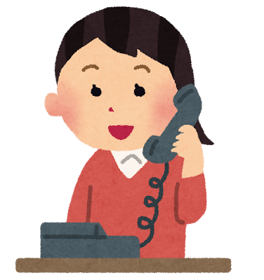 家電・固定電話で話す女性のイラスト