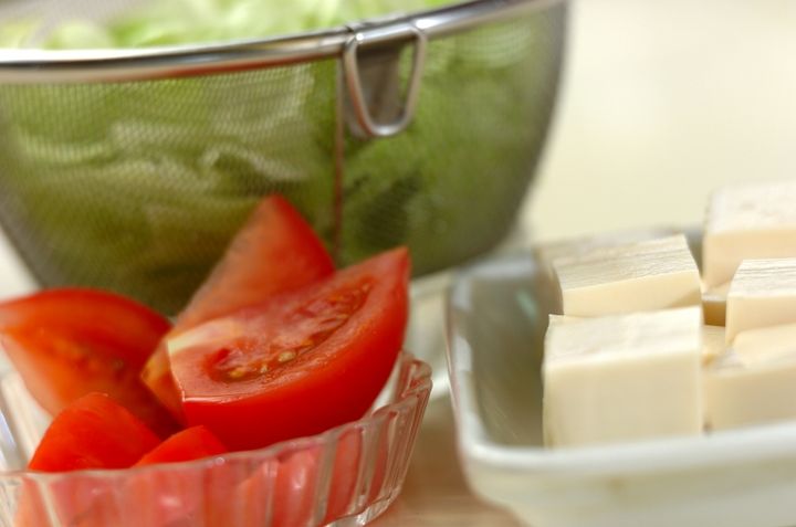 豆腐の中華サラダの下準備1