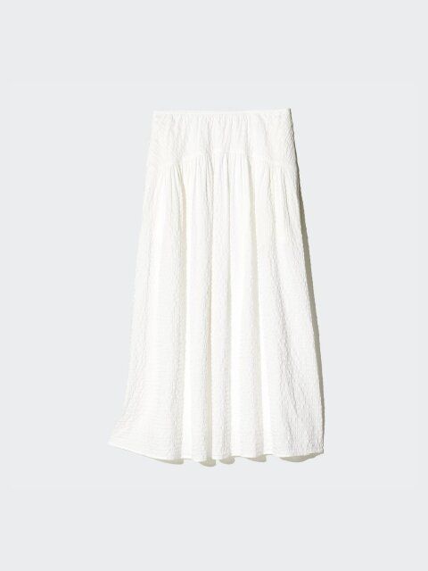 2025ユニクロ値下げシアサッカーボリュームスカート