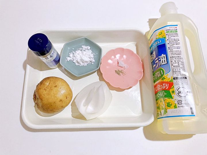 キューブポテトのガレットの材料