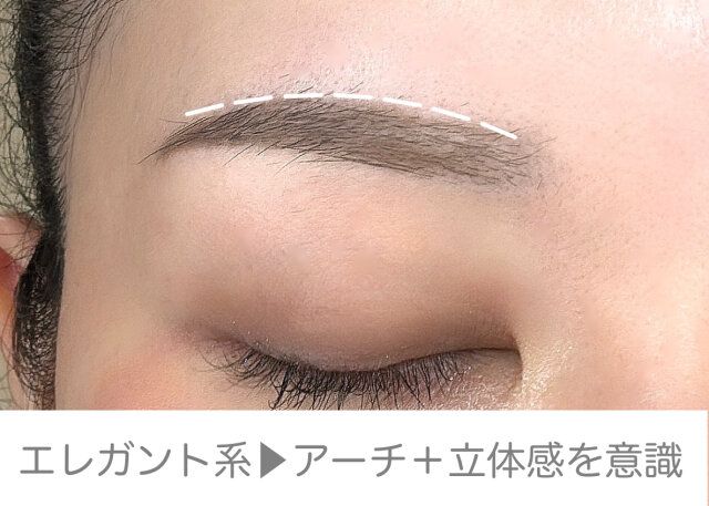 エレガント系の方→アーチをほんのり効かせた立体的な眉