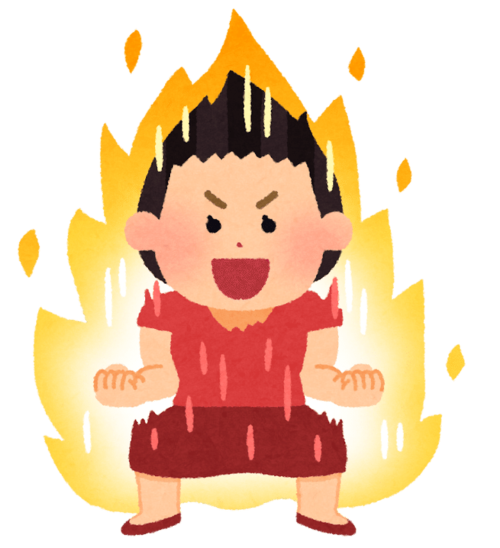 やる気に燃える人のイラスト（女性） | かわいいフリー素材集 いらすとや