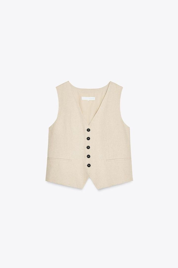 ZARA ザラ　リネン入りベスト　ジャケット　シャツ ZARA ザラ リネン入りベスト ジャケット シャツ - メルカリ