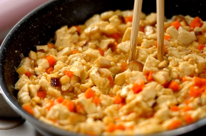 豆腐入り和風オムレツの作り方2