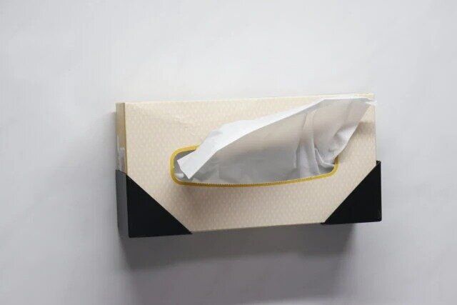 ダイソーの便利なティッシュペーパーホルダー（マグネット、ブラック）