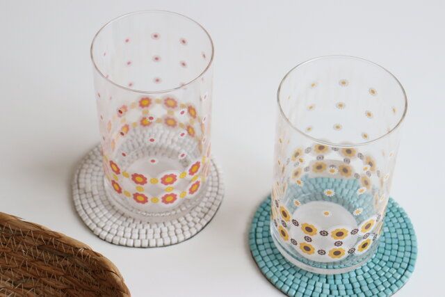 懐かしのソーダグラス（花、オレンジ・ピンク、約420mL） 使用例