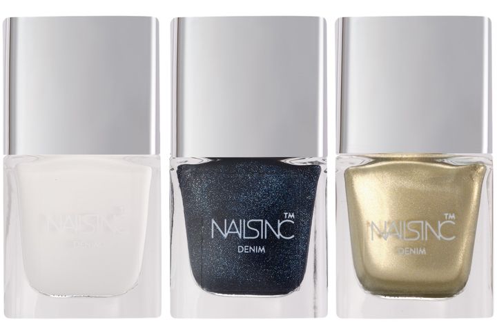 ミニキットにセットされているネイルポリッシュ。〈左から〉デイ ドリーミング イン デニム、マイ タイプ オブ デニム、ダブル デニム モーメント 各5ml