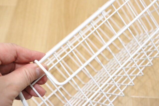 ワイヤーバスケット（ホワイト、26.5cm×36cm×12cm） 構造