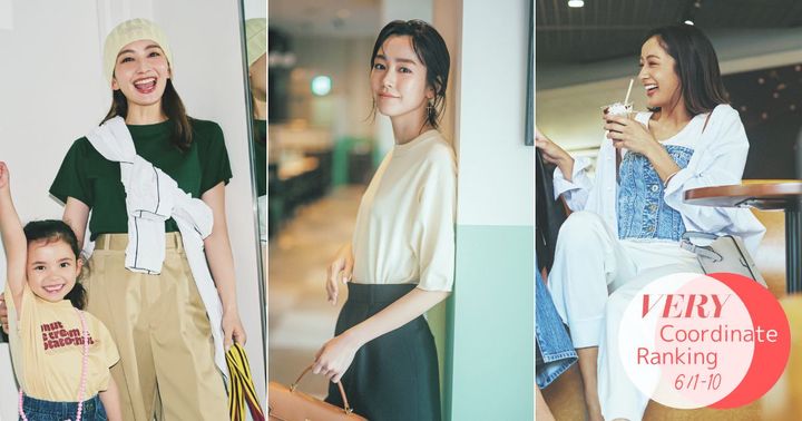 深緑のTシャツとチノパンにスポーティアウターを襷掛けした辻元舞さんと五分袖ニットを着た桐谷美玲さんとタンクトップにデニムビスチェと白シャツをレイヤードした木佐貫まやさん