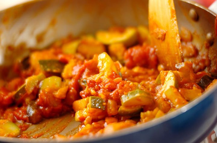 たっぷり夏野菜の冷製パスタの作り方2