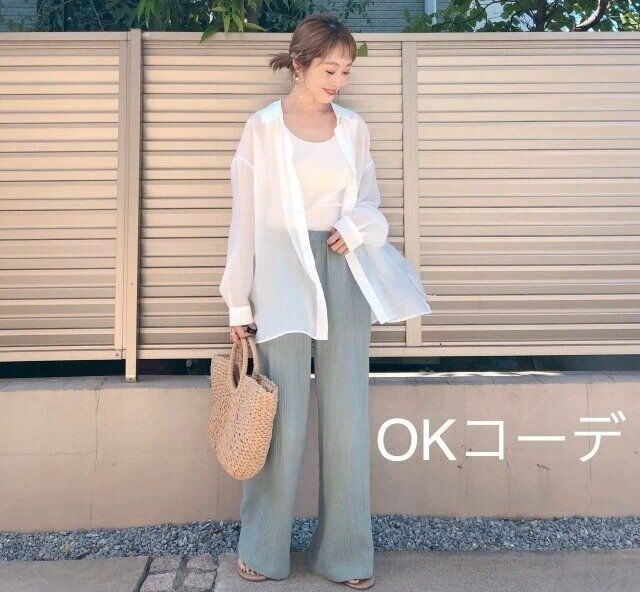 シアーシャツOKコーデ