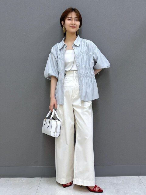 白ワイドパンツコーデ3