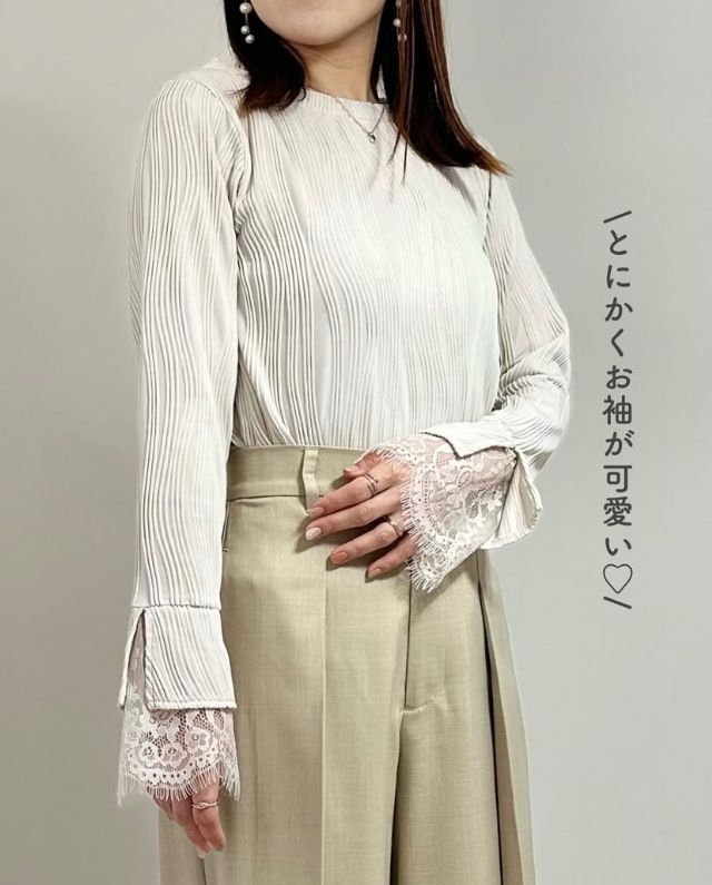 袖レーストップス