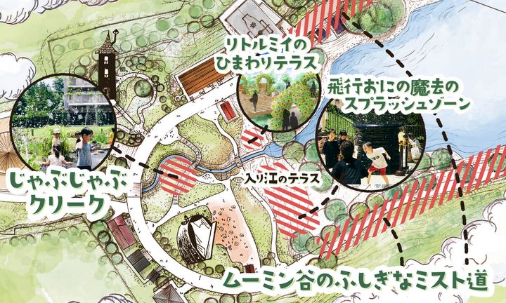 ムーミン谷でみずあそび」地図