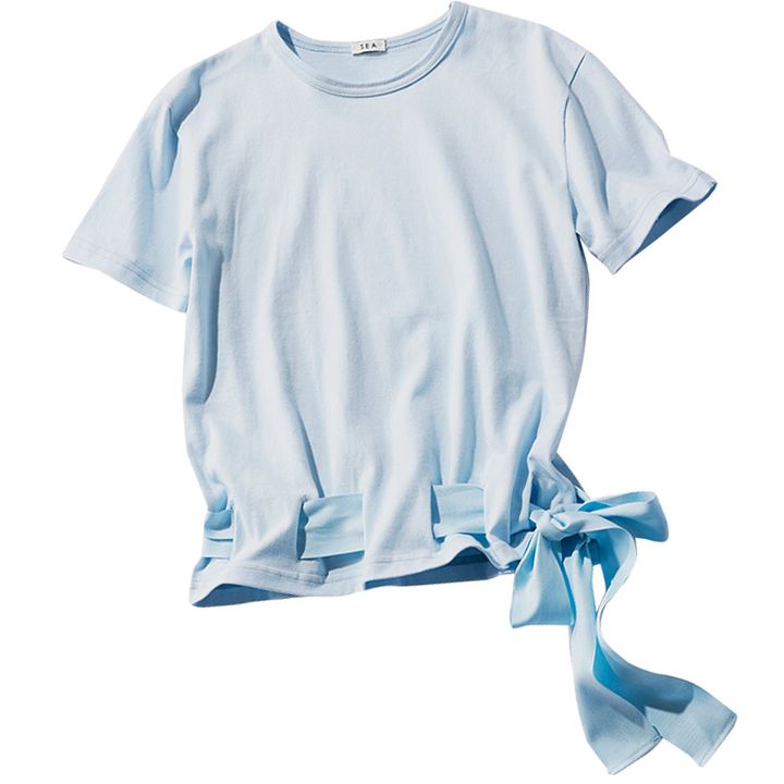 SEAの裾リボンTシャツ