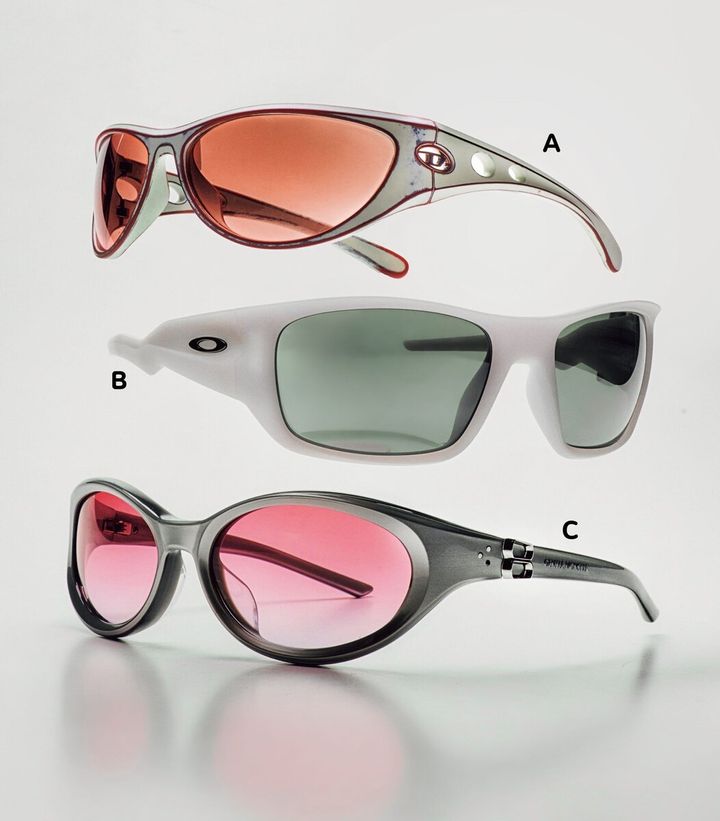 Y2Kを思わせるスポーティさでアグレッシブに彩るカーブサングラス