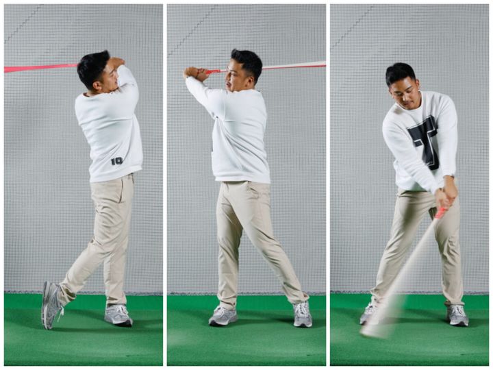 ここ一番で飛ばしたいときに効果的！片手のマン素振りのやり方は…