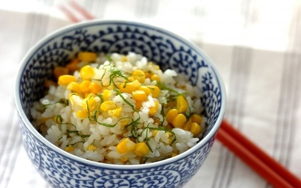 トウモロコシと大葉のご飯