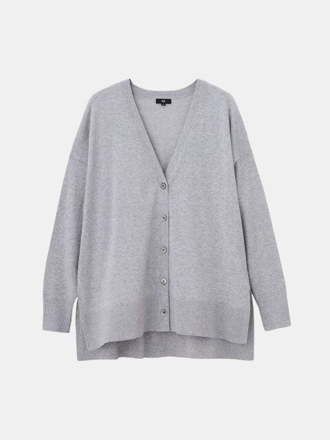 PLSTのコットンアセテートブレンドリラックスカーディガン