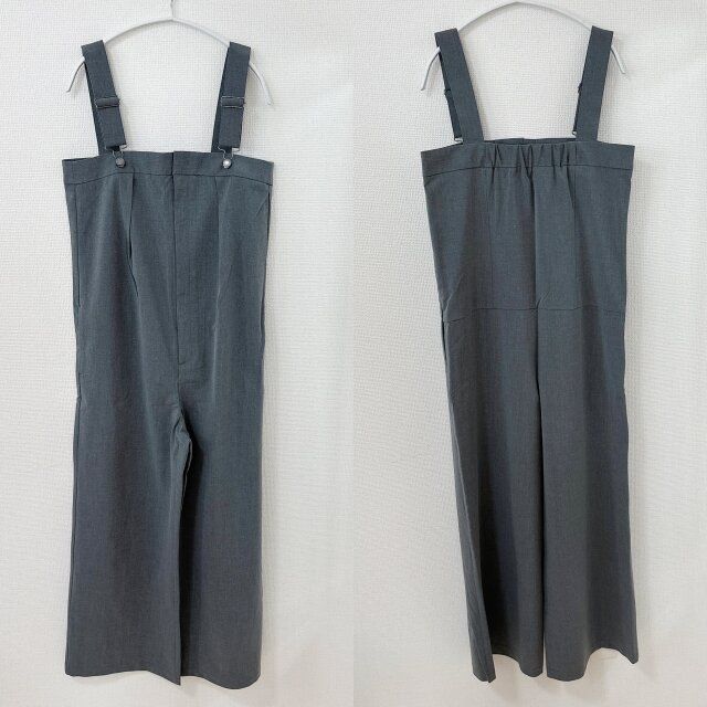 GU タックサロペットパンツQ GRAY 表 裏