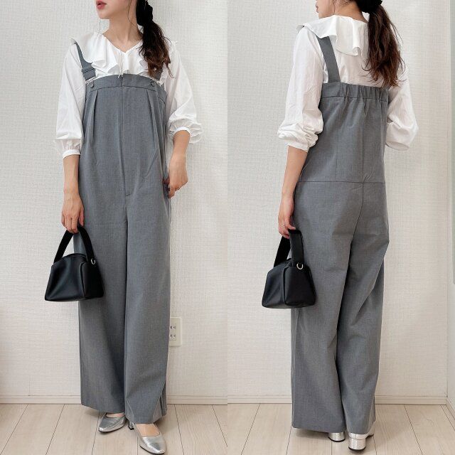 甘いブラウス合わせも大人可愛く