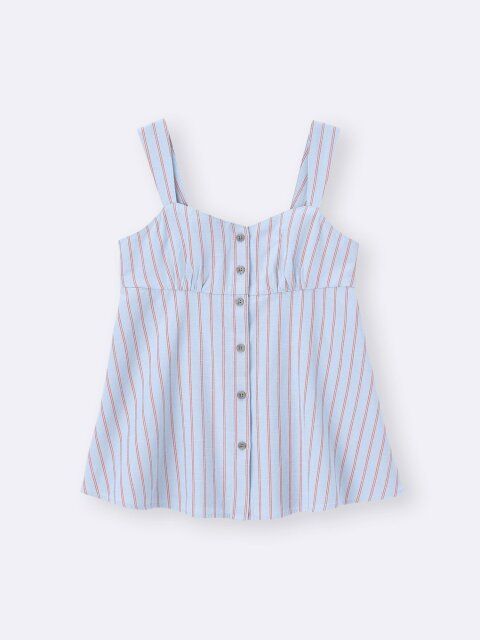 2025gu990値下げストライプペプラムキャミソール