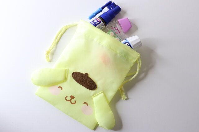 ダイソー ダイカット巾着 PN ゆるっと 使用例 衛生用品