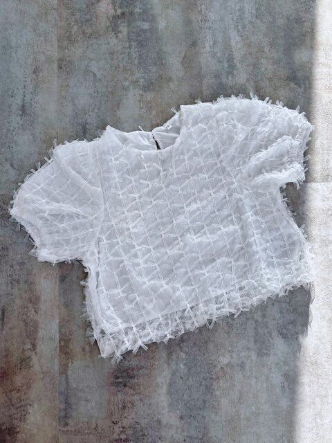 coca リボンチュールブラウス White