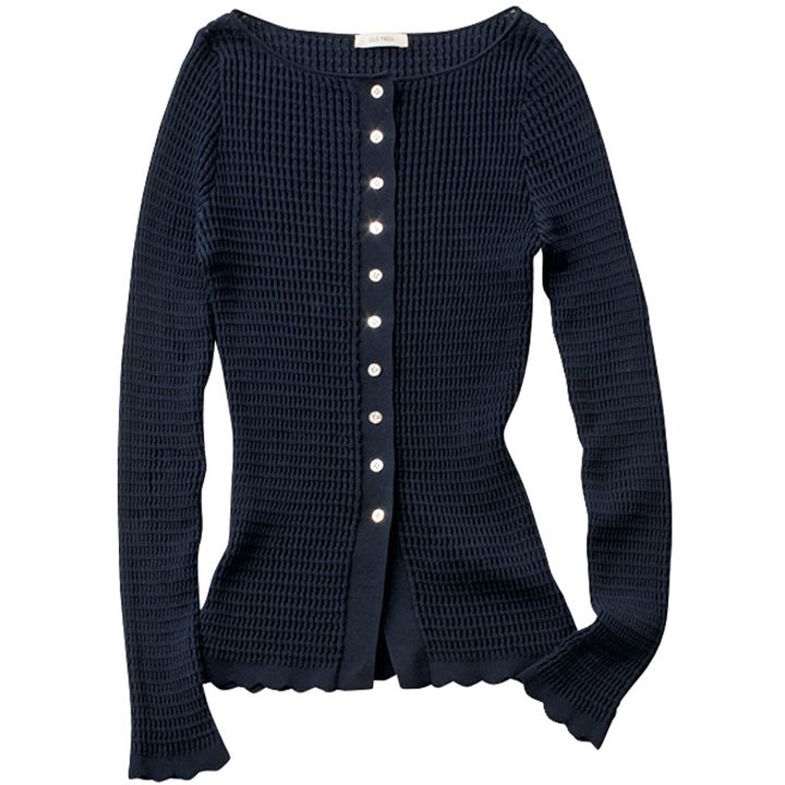 デ・プレのネイビーのカーディガン