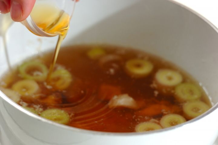 鶏肉のすまし汁の作り方2