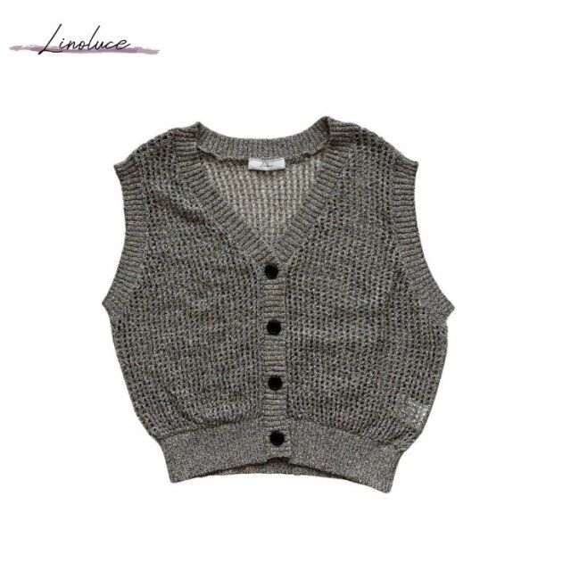 しまむらのブークレメッシュニットベスト
