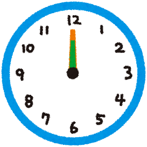 時計のイラスト 「30分毎の時間・長針・短針」 | かわいいフリー素材集 ...