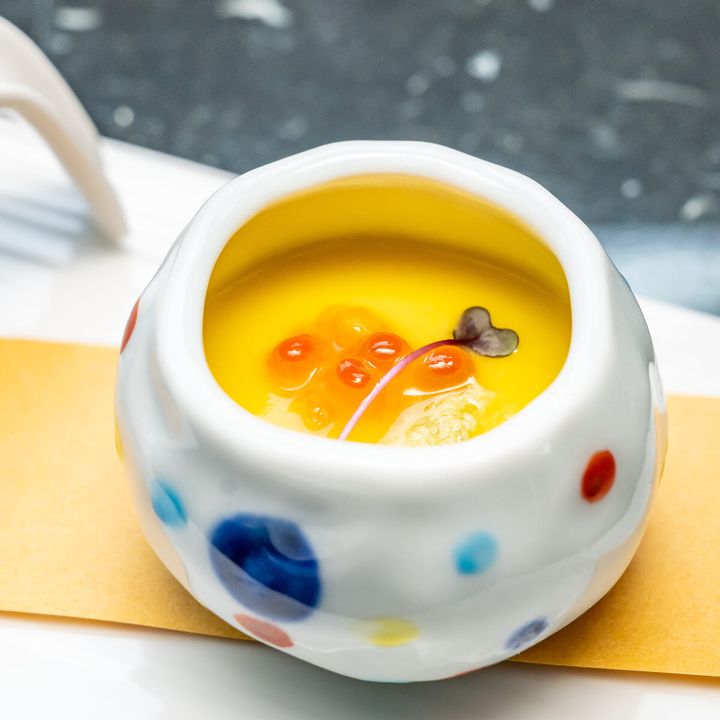 とうもろこしの冷製茶碗蒸し（季布や）