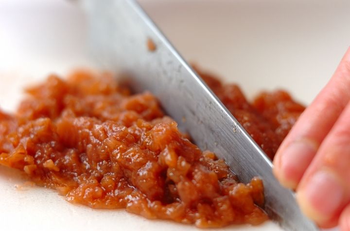 梅おろし豆腐ステーキの下準備2