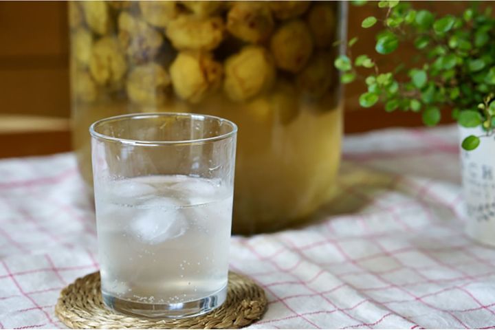 ▲お風呂上がりや運動後の梅シロップサイダーは、生き返るようなおいしさです。