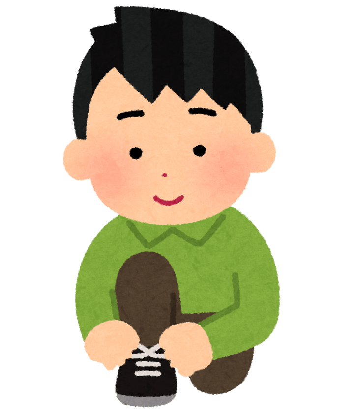 靴紐を結ぶ人のイラスト（男性） | かわいいフリー素材集 いらすとや