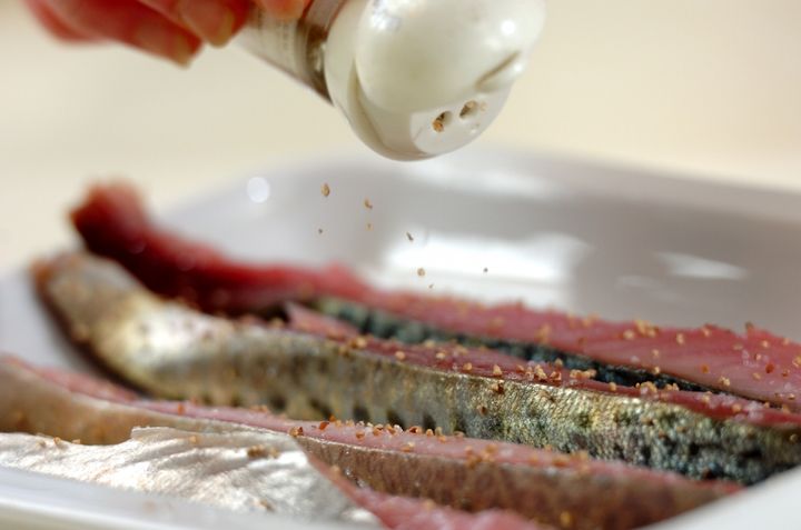 サバフライのり巻きの下準備1